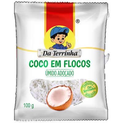 COCO FLOCOS UMIDO ADOÇADO DA TERRINHA 100G